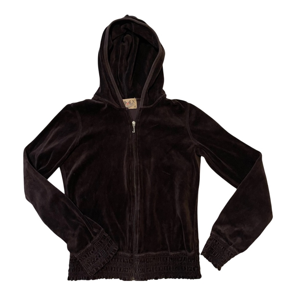 *SOLD*Juicy Couture Brown Velour Zip-Up Hoodie Jacket Size Medium
